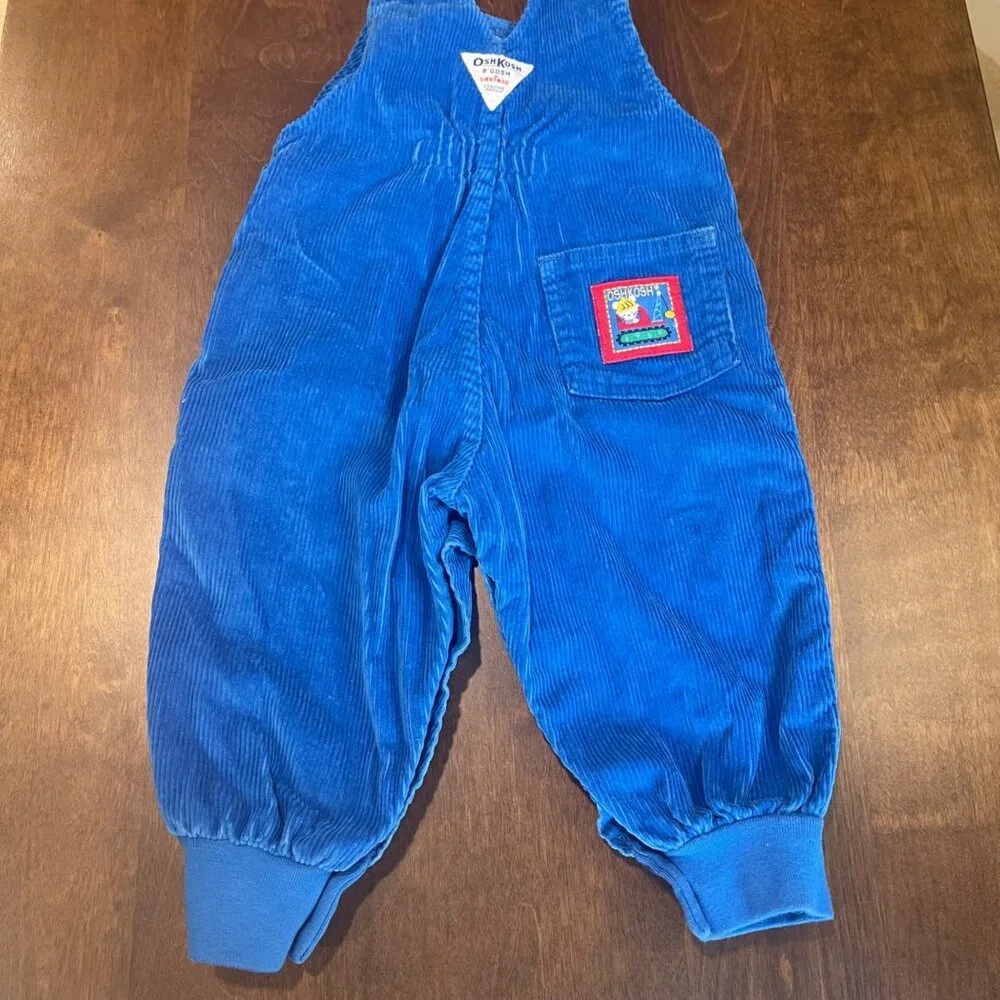 Vintage OshKosh Vestbak Corduroy Overalls Unisex Baby Size 18M USA Made‎ Crane